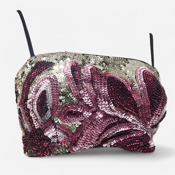 Sequin Crop Top cami - Picture 2 of 8